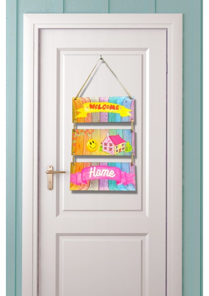 Welcome Home Kapı ve Duvar Süsü 3'lü Tablo