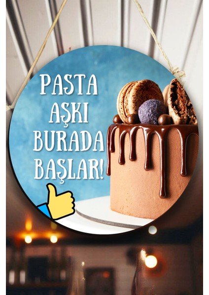 Pastane Salonu Duvar, Kapı, Çift Taraflı Askılı Pano Karşılama Tabelası, Pasta Dükkan Süsü
