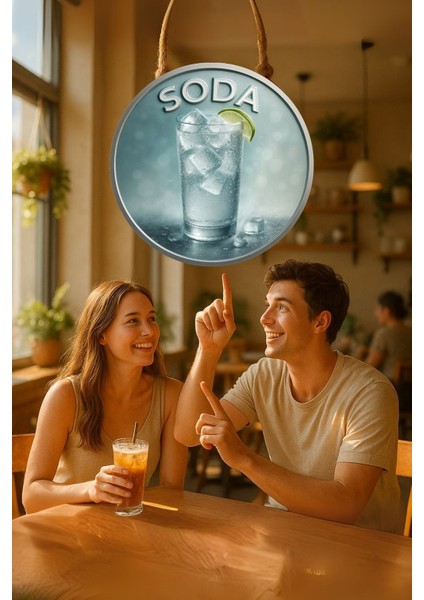 Soda Temalı Kapı Süsü Tablosu – Soda Görselli Uv Baskılı Dekoratif Cafe Büfe Duvar Aksesuarı