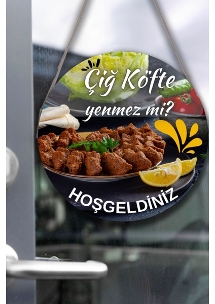 Çiğ Köfte Salonu Için Duvar, Kapı, Tek Taraflı Askılı Pano Karşılama Tabelası, Restoran Süs Tablo