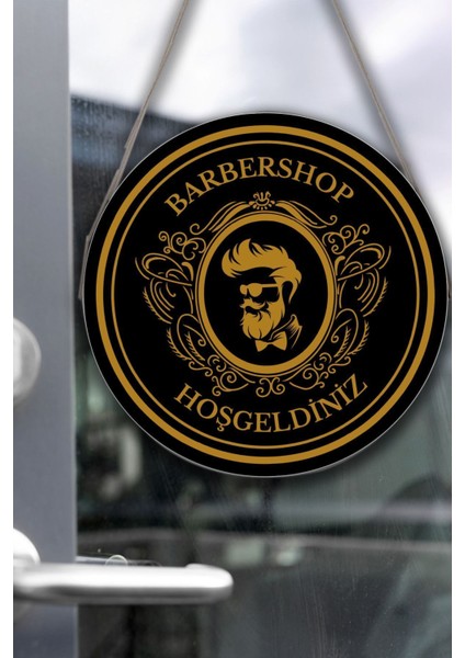 Berber Cam Kapı Pano Tabelası, Berber Dükkanı Için Süs, Askılı Cam Kapı Berber Kuaför Yazı Levhası