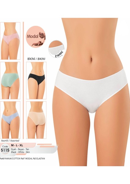 Iç Giyim Kota Modal Kumaş (6 Adet) Bikini Külot Asortili Paket