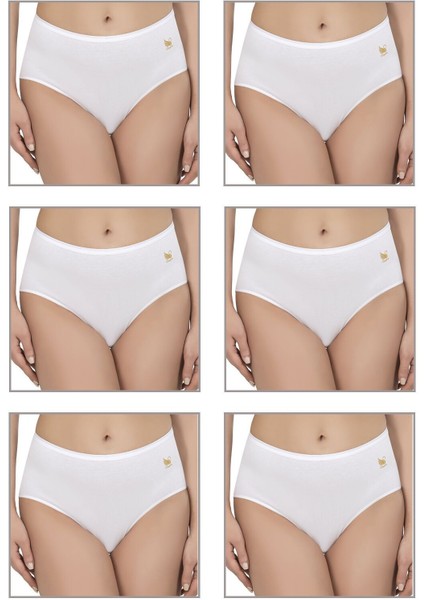 6'lı Paket Kadın Pamuklu Modal Esnek Yumuşak Yüksek Bel Bato Külot