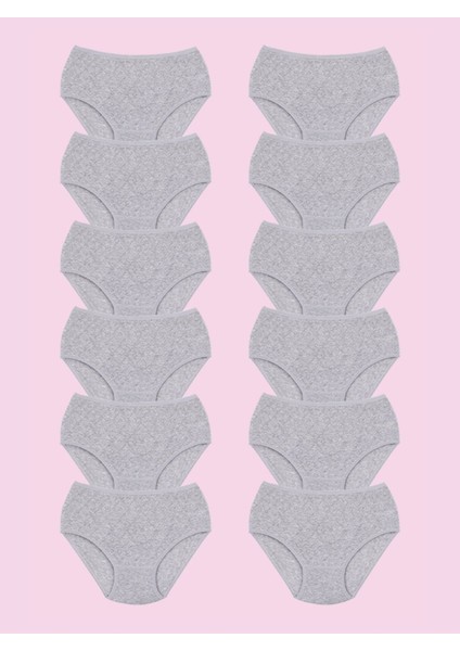 Ceylanoğlu %100 Pamuk Transferli Ribana Slip Külot 103 Eko Paket (12 Adet)