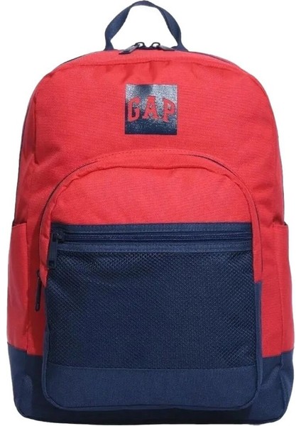 Kırmızı Lacivert Dört Bölmeli Günlük Okul Çantası, Dayanıklı ve Şık Tasarım