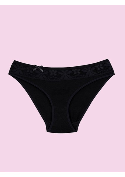 Ceylanoğlu Likralı Beli Dantel Bikini Külot 131 (12 Adet) Eko Paket