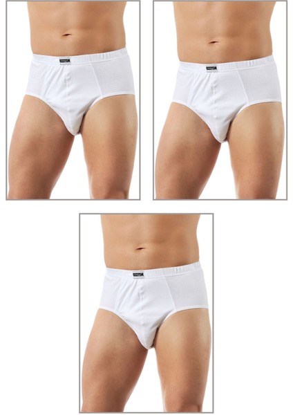 3'lü Paket Erkek Pamuklu Penye Süprem Esnek Rahat Slip Külot Büyük Bedenli