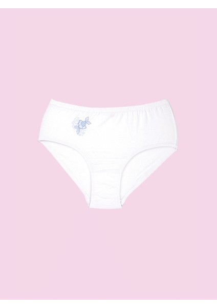 %100 Pamuk Işlemeli Slip Külot 101 (12 Adet)