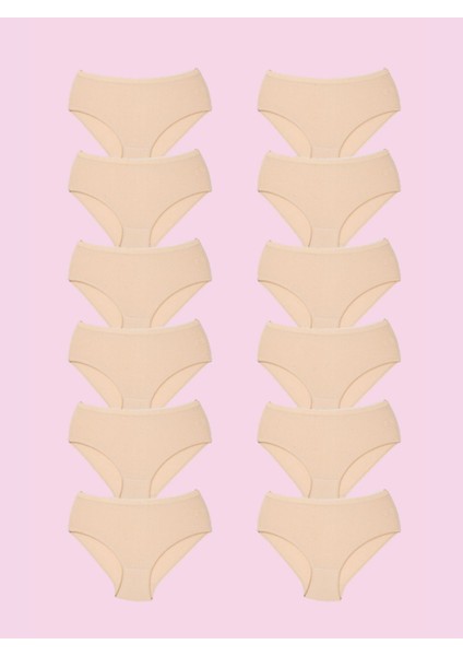 Ceylanoğlu %100 Pamuk Ribana Slip Külot 106 Eko Paket (12 Adet)