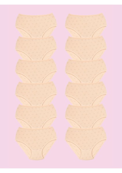 Ceylanoğlu %100 Pamuk Transferli Ribana Slip Külot 103 Eko Paket (12 Adet)