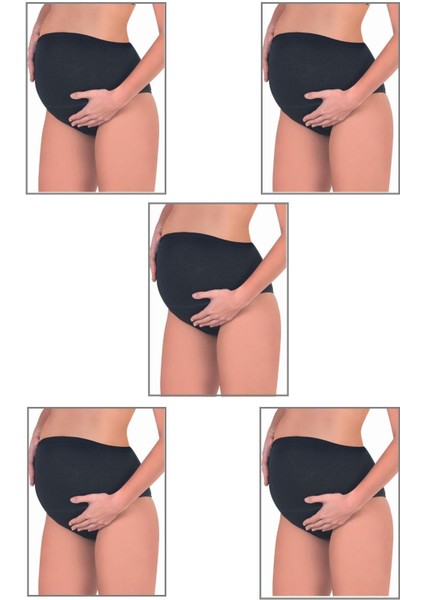 5'li Paket Kadın Pamuklu Likralı Süprem Hamile Lohusa Yüksek Bel Bato Külot