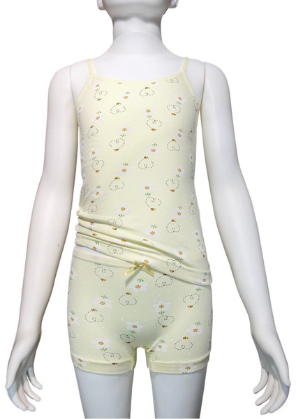 Likra Empirme Kız Ip Askılı Şortlu Takım 6960( 1 Adet Takım)