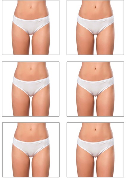 6'lı Paket Kadın Pamuklu Likralı Süprem Slip Külot