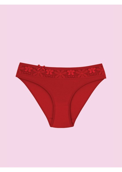 Ceylanoğlu Likralı Beli Dantel Bikini Külot 131 (12 Adet) Eko Paket