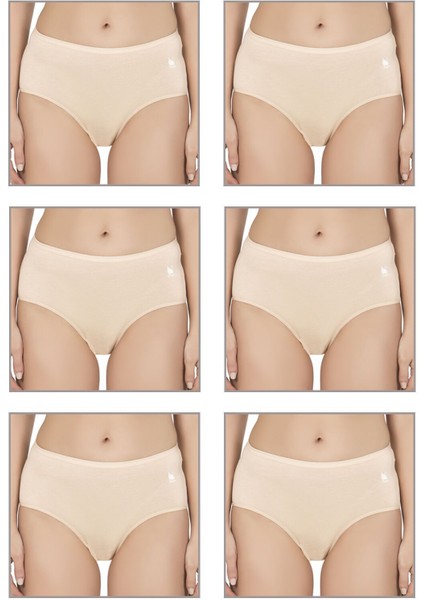 6'lı Paket Kadın Pamuklu Modal Esnek Yumuşak Yüksek Bel Bato Külot