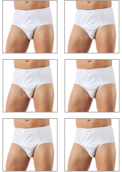 6'lı Paket Erkek Pamuklu Penye Süprem Esnek Rahat Slip Külot Büyük Bedenli