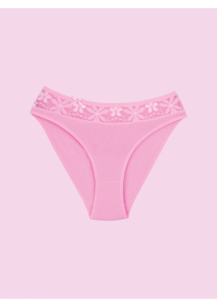 Ceylanoğlu Likralı Beli Dantel Bikini Külot 131 (12 Adet) Eko Paket