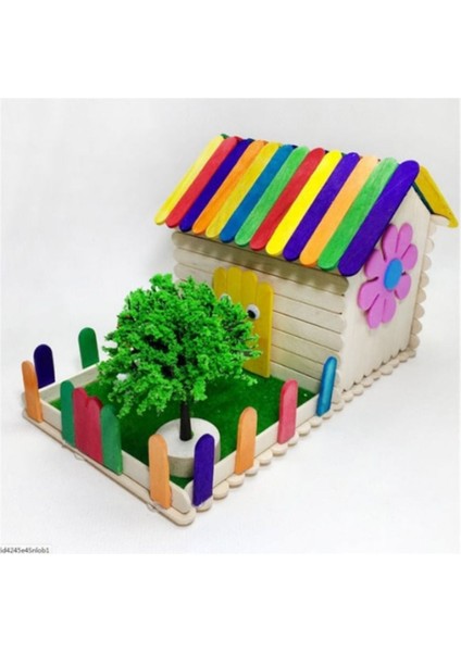 Renkli Dar Dil Çubuğu, 100 Adet, Ince, 1cm En, 11.4cm Boy, Eğlenceli ve Renkli Tasarım modelleri