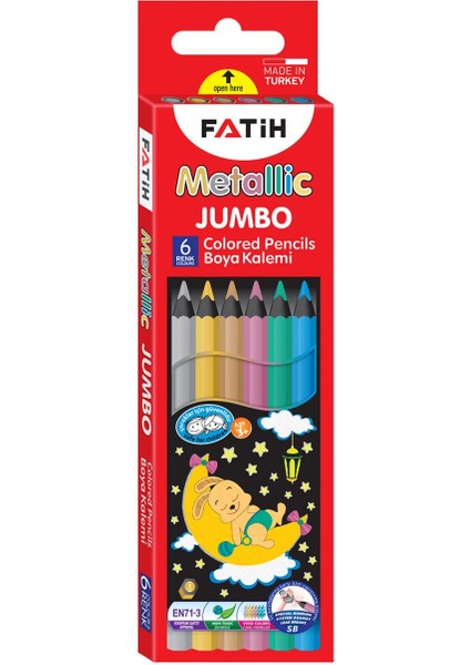 Parlak Metalik Kuruboya Tam Boy, 6'lı Jumbo Set