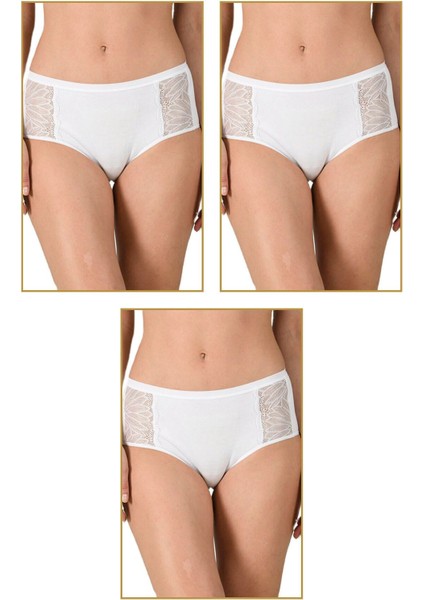 3'lü Paket Kadın Süprem Likralı Pamuklu Slip Bato Külot