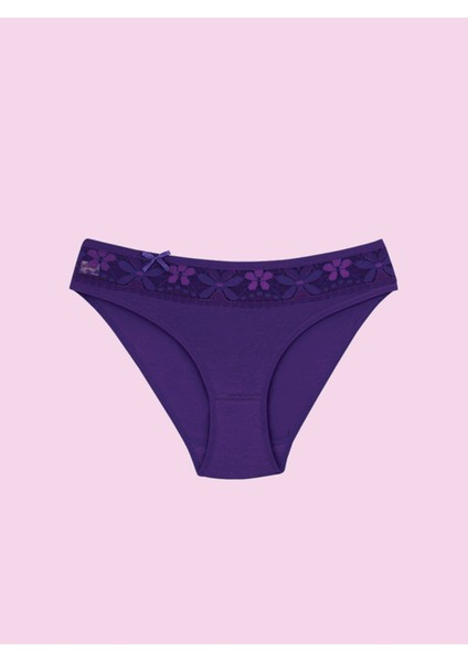 Ceylanoğlu Likralı Beli Dantel Bikini Külot 131 (12 Adet) Eko Paket