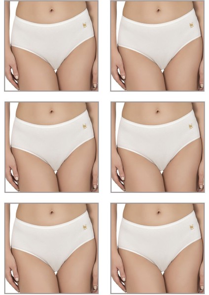 6'lı Paket Kadın Pamuklu Modal Esnek Yumuşak Yüksek Bel Bato Külot