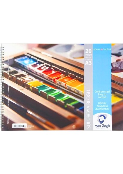 Suluboya ve Resim Defteri, Karton Kapak, Spiralli, A3, 300 Gr, 20 Yaprak