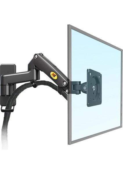 Nb F150 Ergonomik Gaz Yaylı Duvar Tipi Amörtisörlü Monitör Askı Aparatı 17” - 27” modelleri