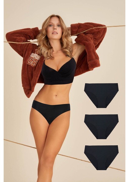 Iç Giyim Nbb 3'lü Lazer Kesim Iz Yapmaz Basic Külot