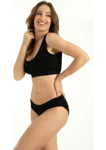 Iç Giyim Bambu 3 Lü Düşük Bel Kadın Külot (Siyah,beyaz,ten) fırsatları