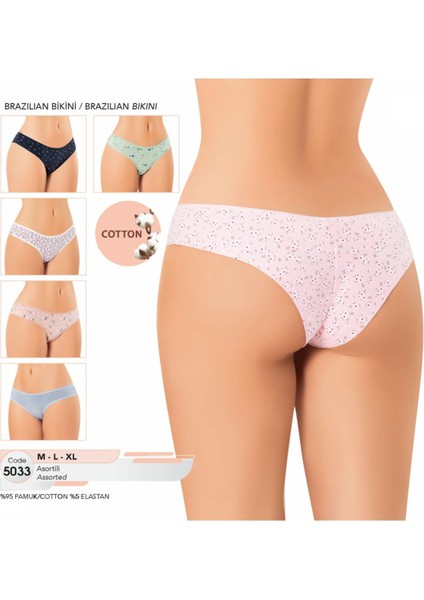 Iç Giyim Kota Pamuklu (6 Adet) Bikini Karışık Renkli Külot