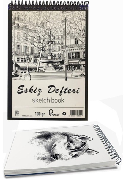 Ahşap El Modeli ve A3 Eskiz Defteri Seti, Kalem ve Dağıtıcı ile Birlikte modelleri