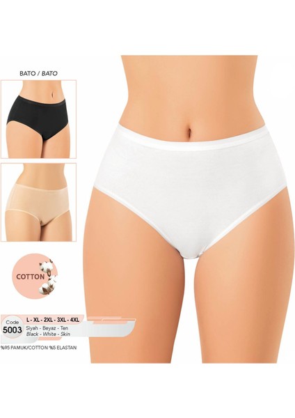 Iç Giyim Kota Pamuk&likra (6 Adet) Slip Bato Külot Büyük Bedenli