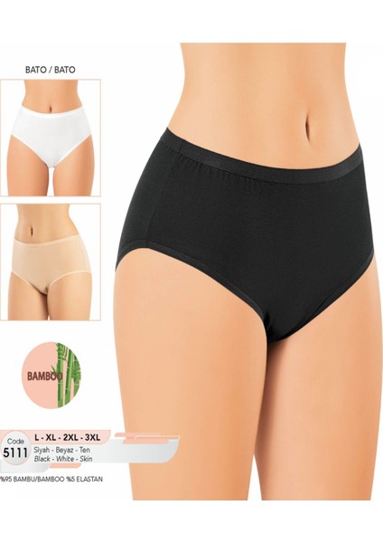 Iç Giyim Kota Bambu (6 Adet) Bato Slip Büyük Beden Külot