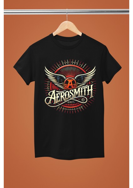 Aerosmıth Baskılı Pamuklu Kısa Kollu Regular Kalıp Rock Tshırt