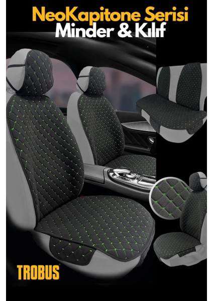 Seat Leon Fr 2011 – Neokapitone Oto Koltuk Kılıfı Siyah | 4 Mevsim, Nefes Alan, Kaymaz