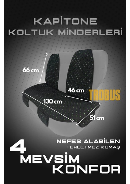 Seat Leon Fr 2011 – Neokapitone Oto Koltuk Kılıfı Siyah | 4 Mevsim, Nefes Alan, Kaymaz