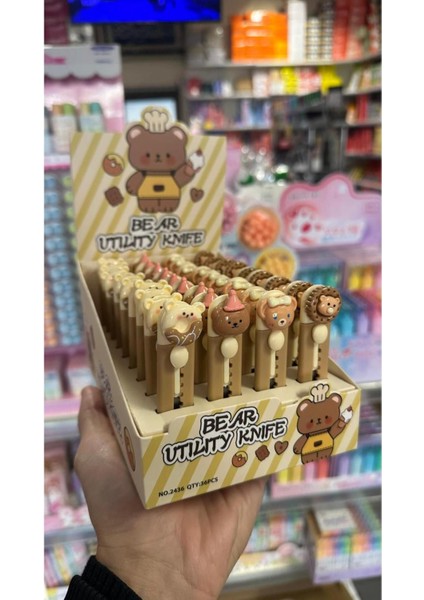Sevimli Ayıcık Tasarımlı Mini Maket Bıçağı - 1 Adet