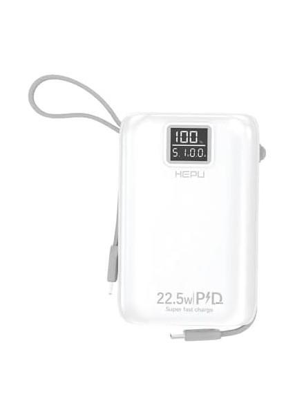 HP-A01 10.000 Mah 22.5W Dijital LED Göstergeli Dahili Kablolu Powerbank Hızlı Şarj Destekli Pd Şarj Type C Lightning Power Bank modelleri