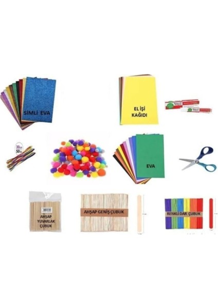 10 Parça Renkli Kırtasiye ve Etkinlik Seti, Öğrencilere Eğlenceli Hediye