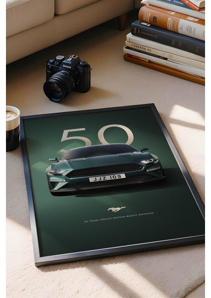 Bullitt Mustang 50.yıl Çerçeveli Tablo - Special Edition Car Poster fiyatları