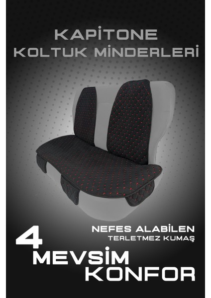 Skoda Felicia 1994-2001 – Neokapitone Oto Koltuk Kılıfı Siyah Kırmızı | 4 Mevsim, Nefes Alan, Kaymaz modelleri