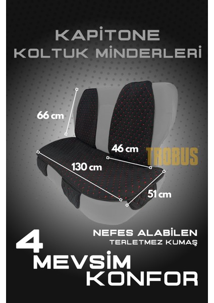 Skoda Felicia 1994-2001 – Neokapitone Oto Koltuk Kılıfı Siyah Kırmızı | 4 Mevsim, Nefes Alan, Kaymaz