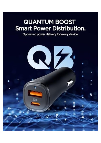 48W Usb-C 2 Port Araç Içi Hızlı Şarj Aleti Pps Destekli Akım Korumalı Güç Adaptörü iPhone & Android & iPad Type-C Pd 3.0 30W + Qc 3.0 18W - ACP08447 modelleri