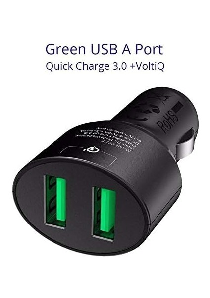 CC2TF Çift USB Çıkışlı Qualcomm Qc 3.0 Araç Şarj Cihazı fiyatları