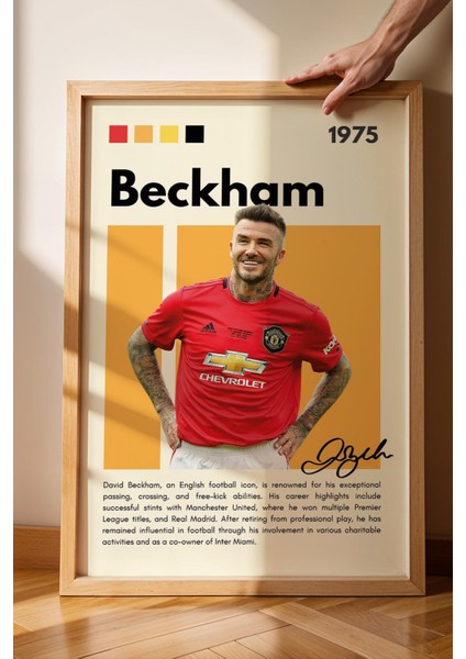 David Beckham Çerçeveli Tablo - Dekoratif Çerçeveli Futbolcu Poster Tablo fiyatları
