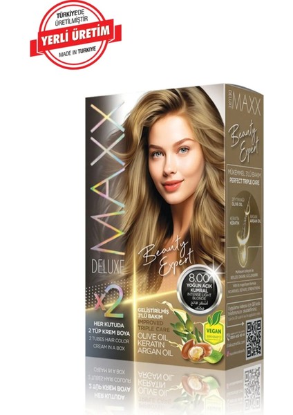 Maxx Deluxe Beauty Keratinli Saç Boya Seti 2 Tüp + 2 Oksidan 34 Harika Renk Seçeneği
