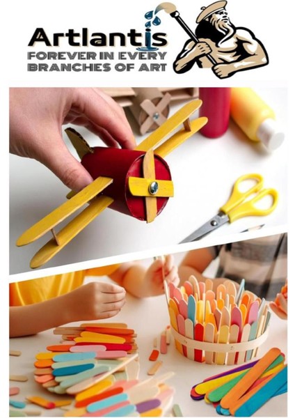 Renkli Ahşap Dar Dili Çubuk 250 Adet, Hobi ve Proje Malzemesi fırsatları