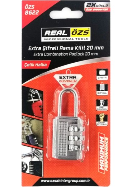 Şifreli Asmalı Kilit 20MM Güçlü Güvenlik Sağlar