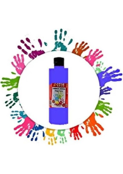 250 ml Mavi Parmak Boyası, Çocuklar Için Eğlenceli ve Renkli Sanat Seti